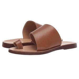 Massimo Matteo Slide Toe Ring Sandals Leather